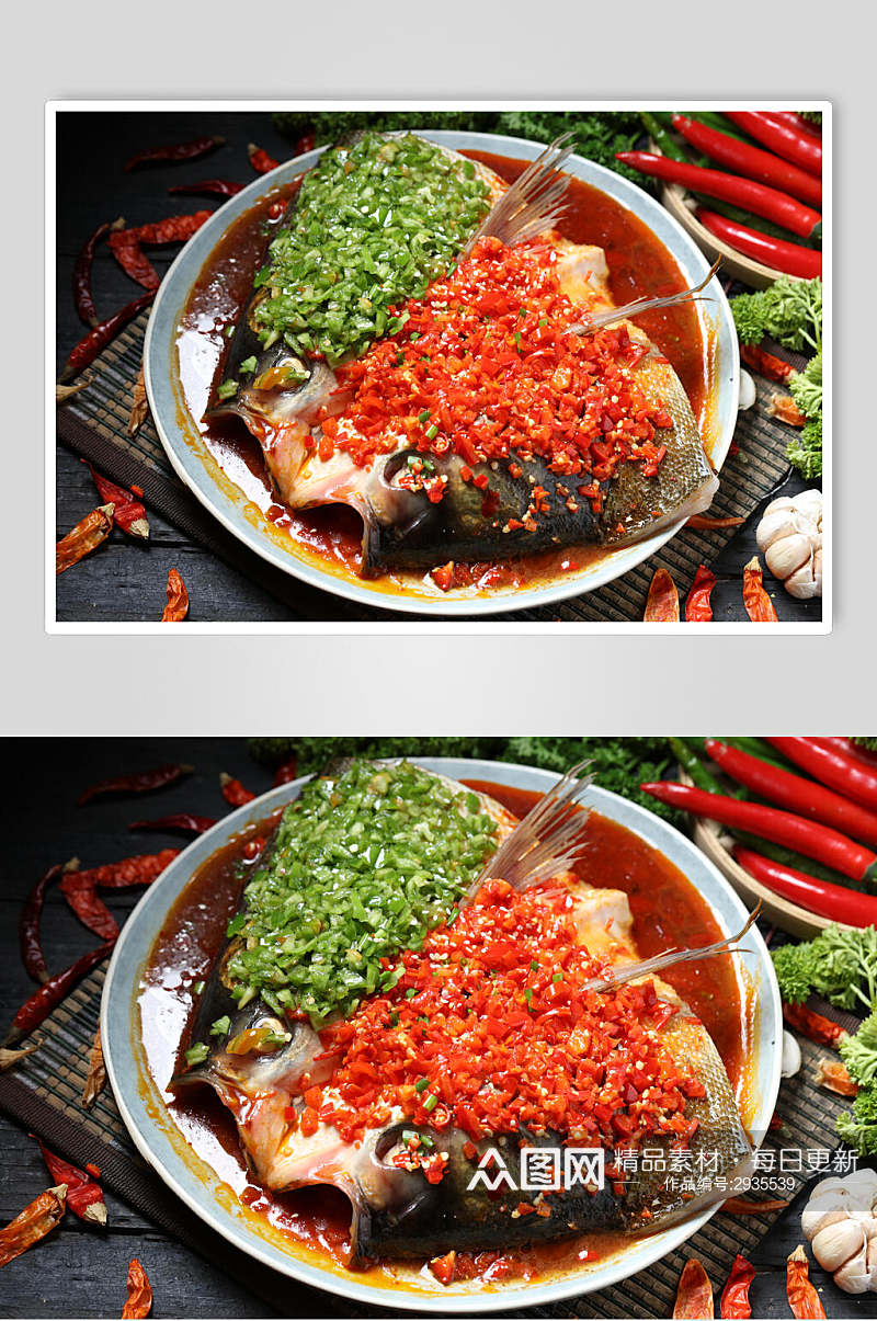 热菜剁椒鱼头图片素材