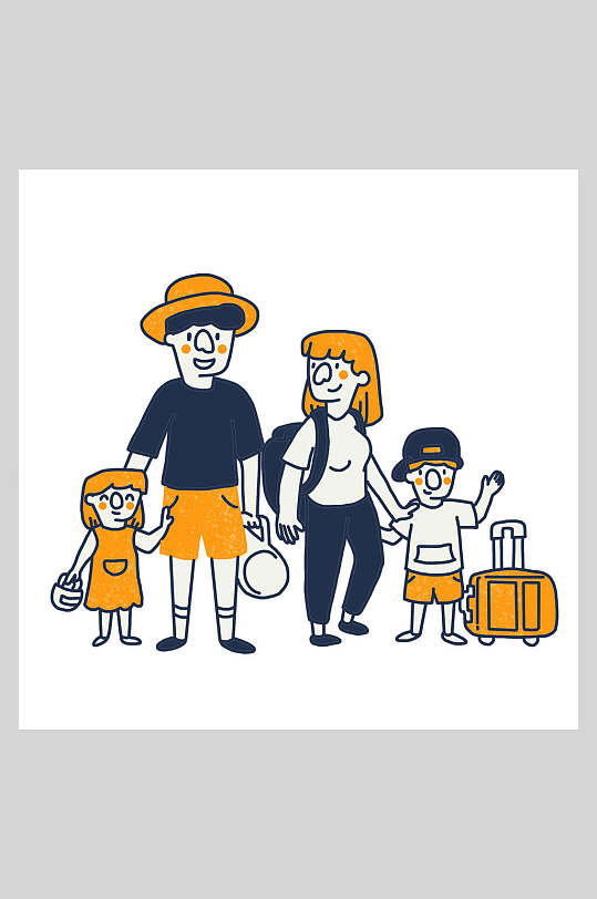 清新手绘创意高端大气简约家庭插画