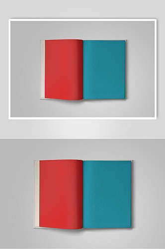 时尚红蓝高端创意书籍硬壳封面样机
