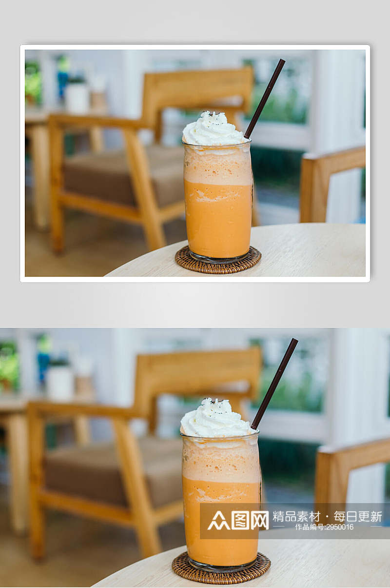 时尚美味芒果冰饮果汁夏日清凉摄影图素材