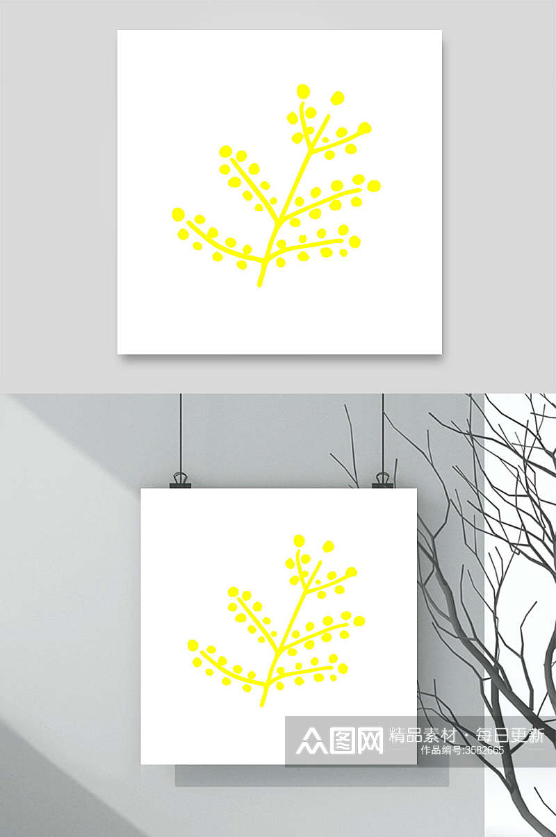 黄色卡通动植物涂鸦矢量素材素材