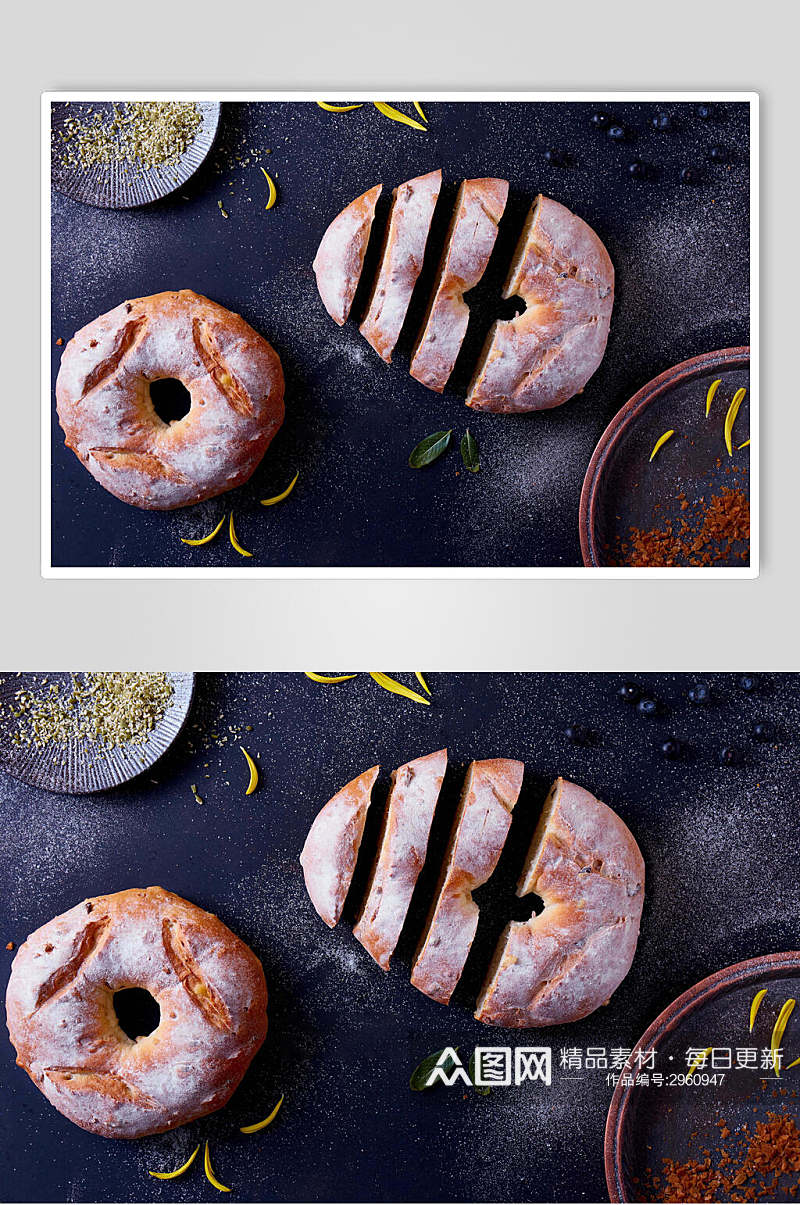 招牌甜甜圈面包食品图片素材