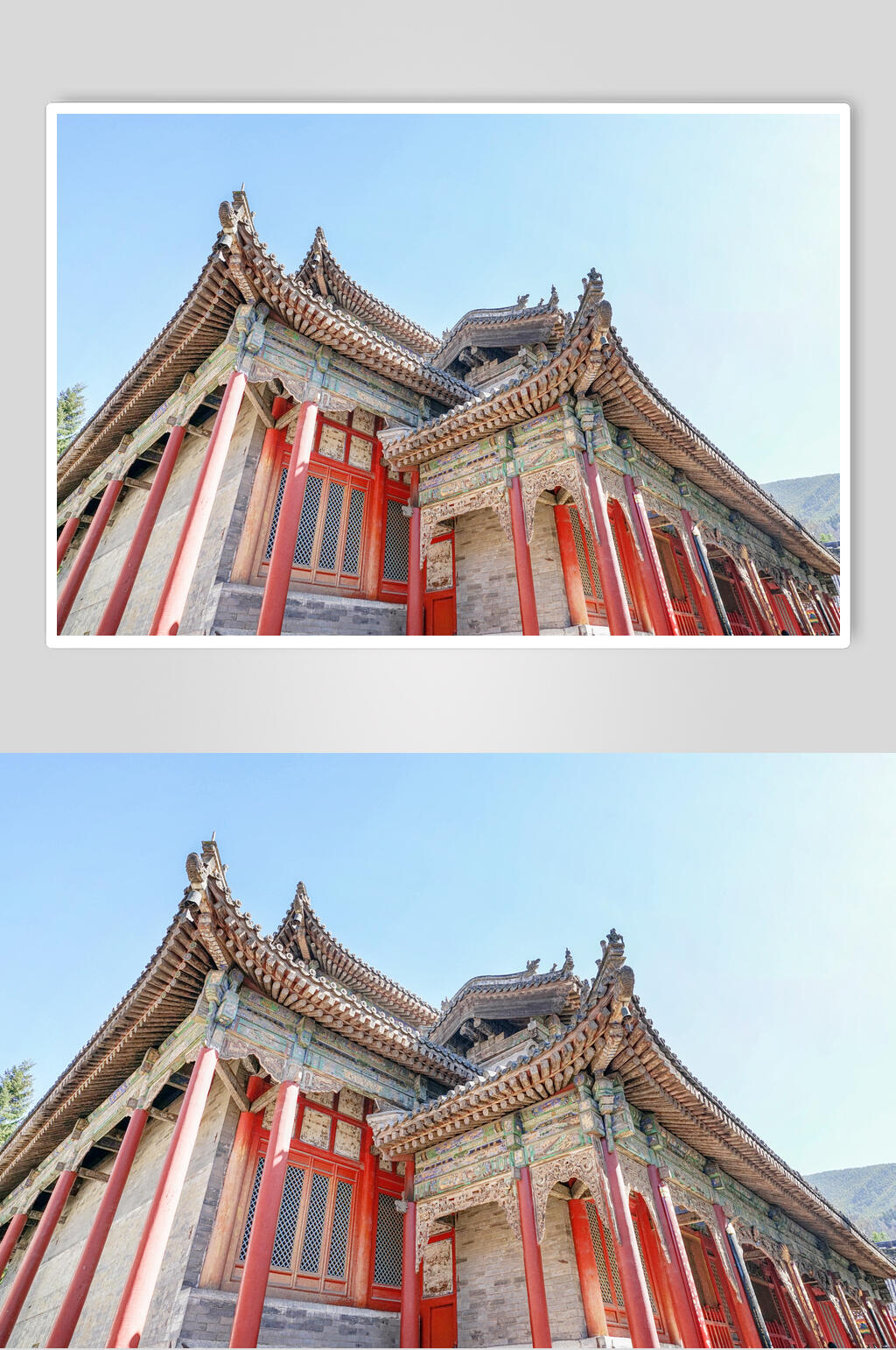 五台山寺庙建筑屋檐图片素材