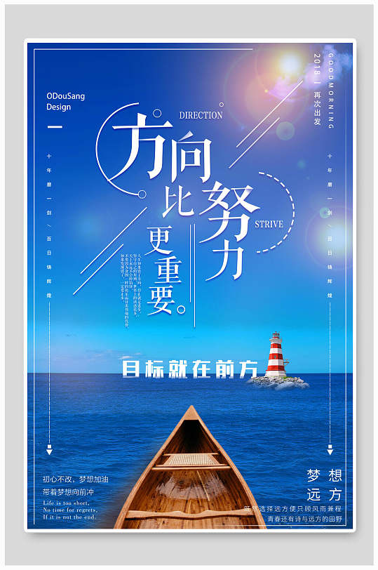 方向比努力更重要高端大气励志海报