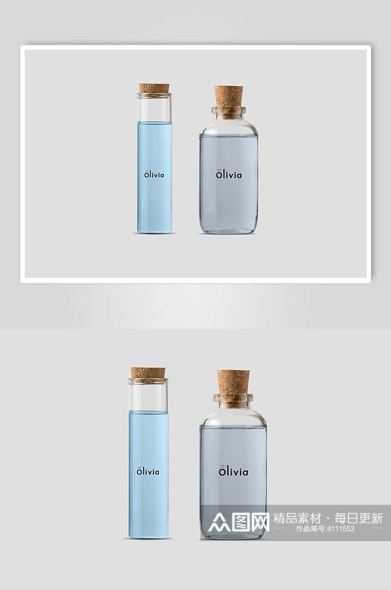 玻璃瓶高端香水喷雾瓶子样机素材