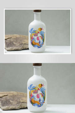 手绘瓶子创意大气清新陶瓷用具样机