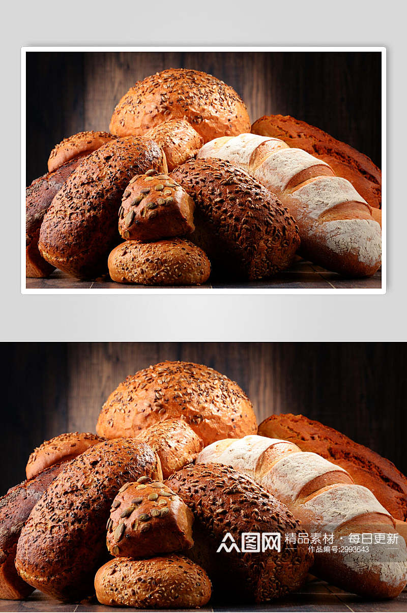特色全麦面包食物摄影图片素材