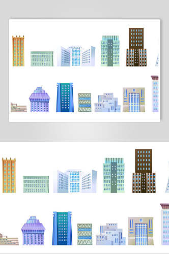 高楼城市建筑自然风光插画矢量素材