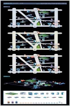 交通道路城市建筑自然风光插画矢量素材