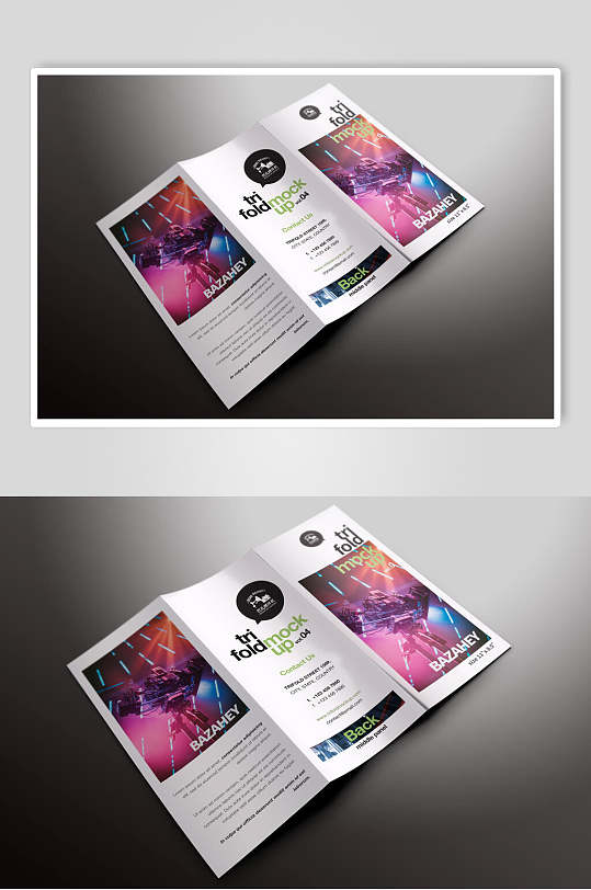 圆圈英文字母数字符号时尚折页样机