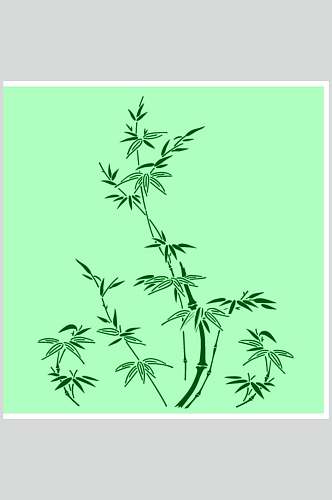 绿色竹子古典传统花纹矢量素材