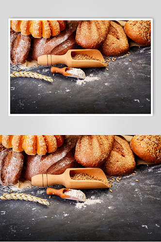 新鲜全麦面包食品图片