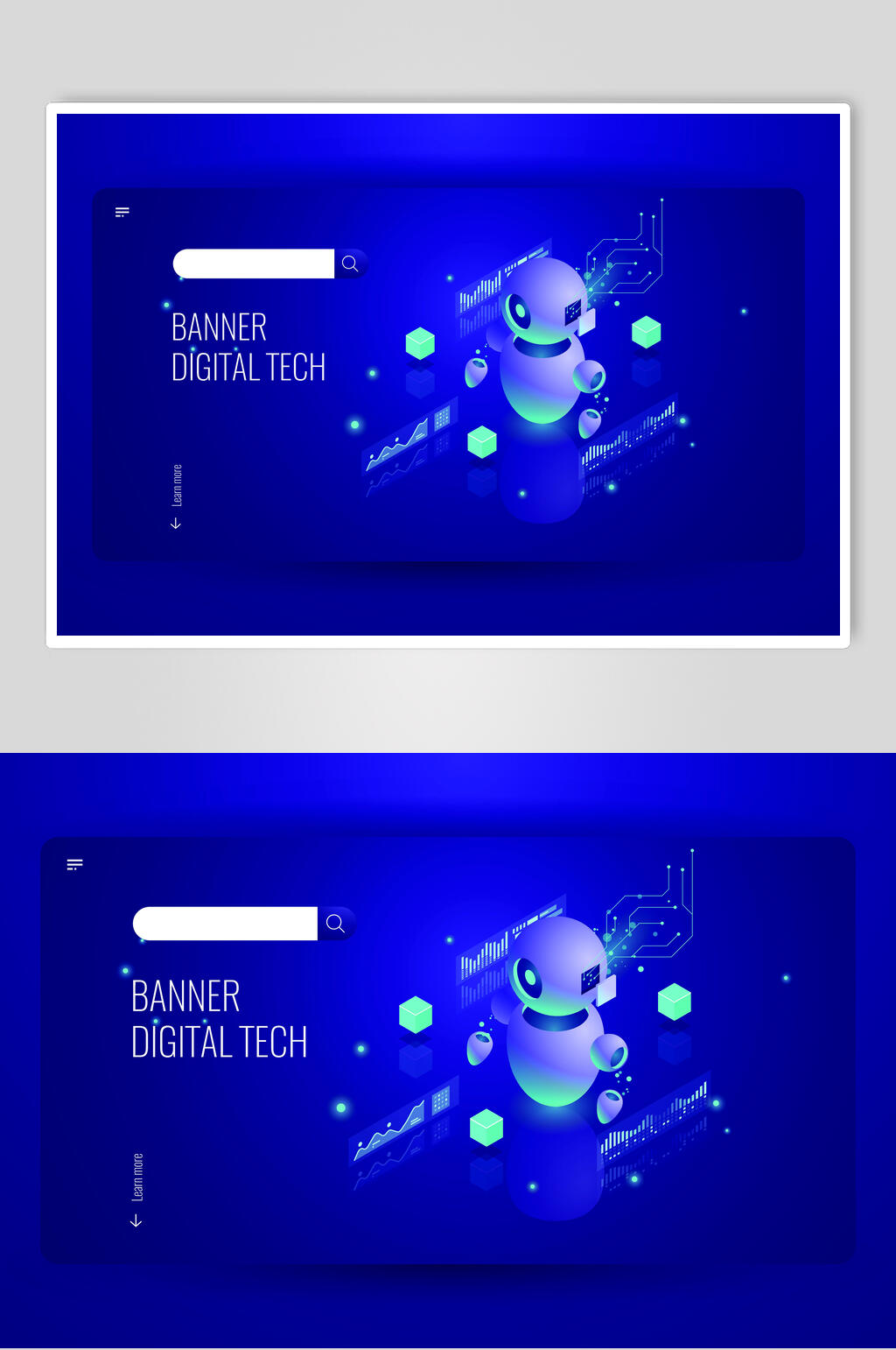 科技风智能大数据插画矢量设计素材素材