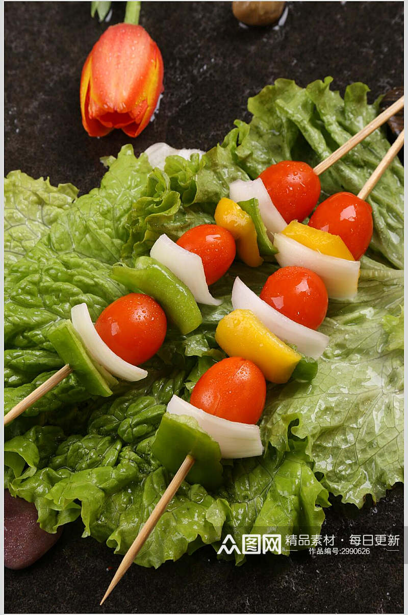西红柿烤蔬菜高清图片素材