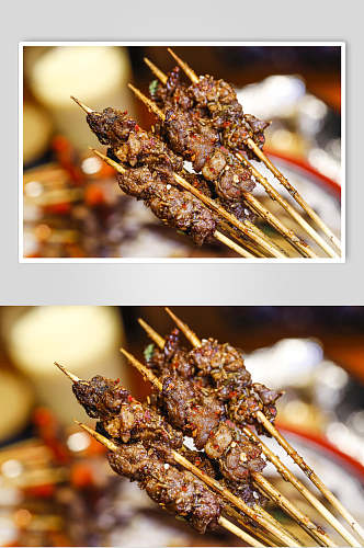 中国美食烤肉串摄影图