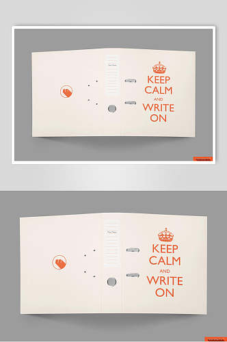 英文字母创意图标橙色文件夹册样机