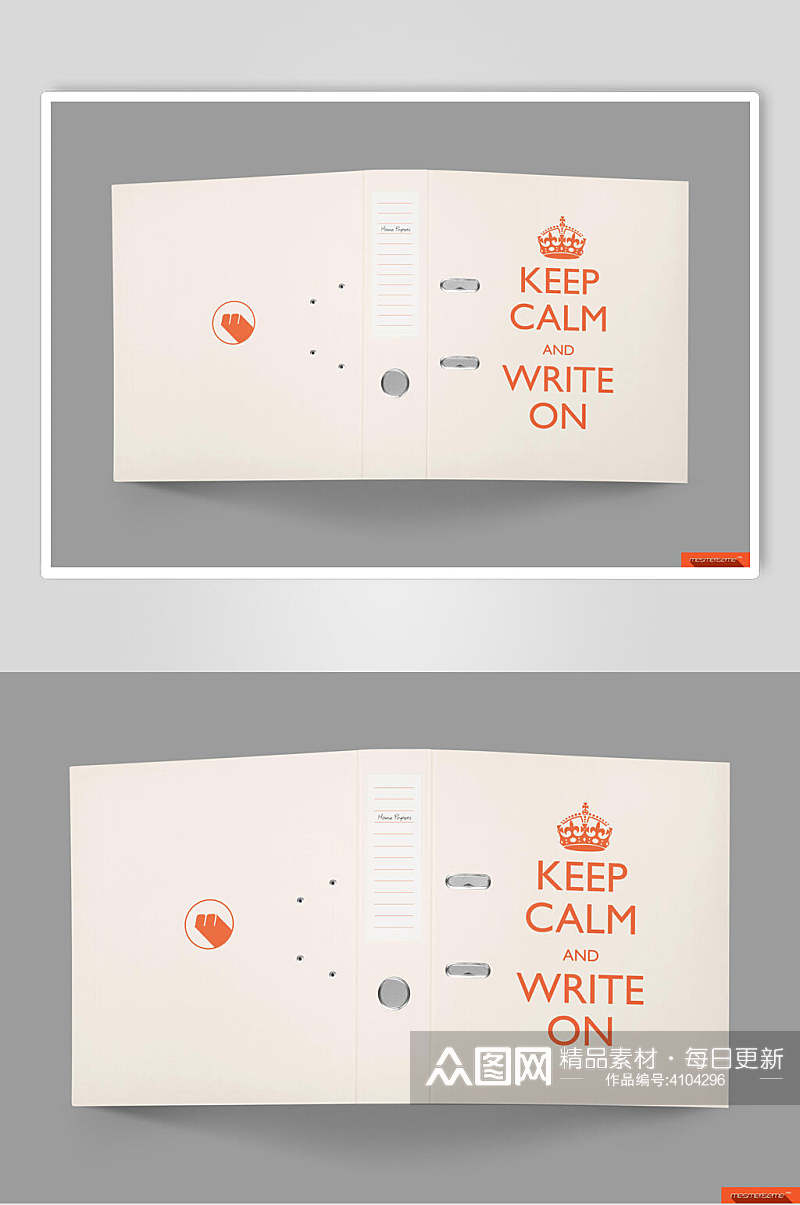 英文字母创意图标橙色文件夹册样机素材