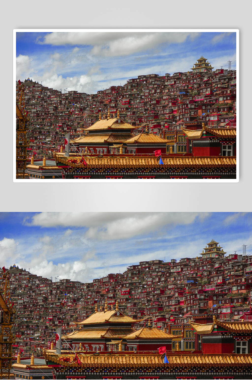 唯美建筑群民族风色达风景摄影摄影图素材