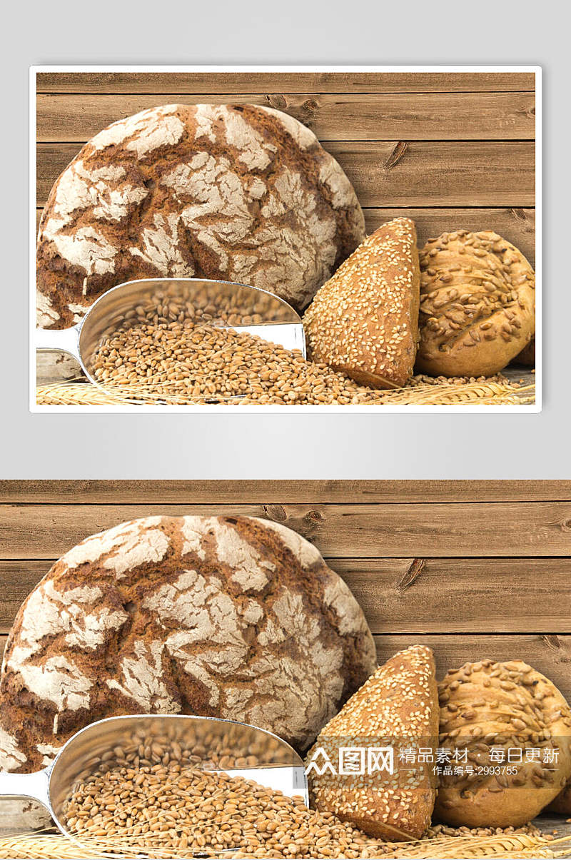 招牌全麦面包食物图片素材