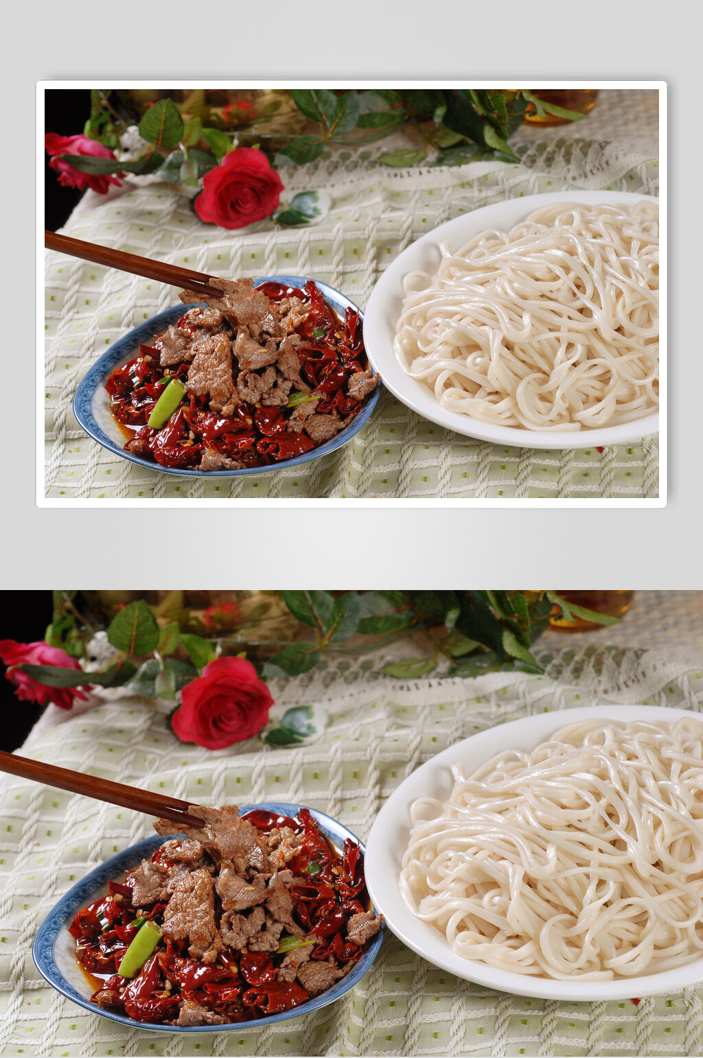 辣皮子肉拌面图片素材