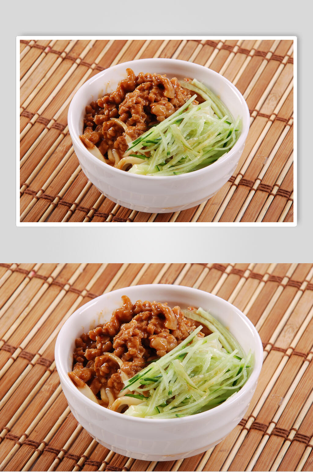 新鲜美味肉丝面碗图片素材