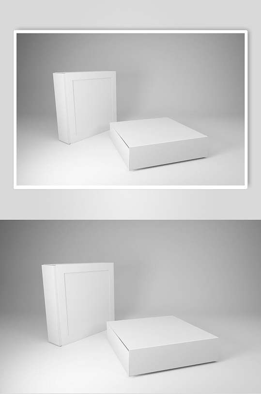 立体方形灰白色背景墙直立盒子样机