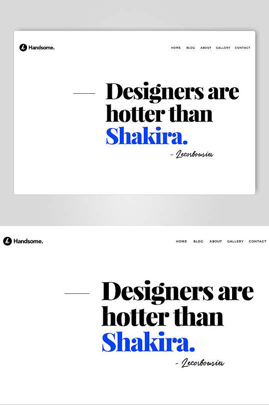 极简英文杂志风排版网页设计素材