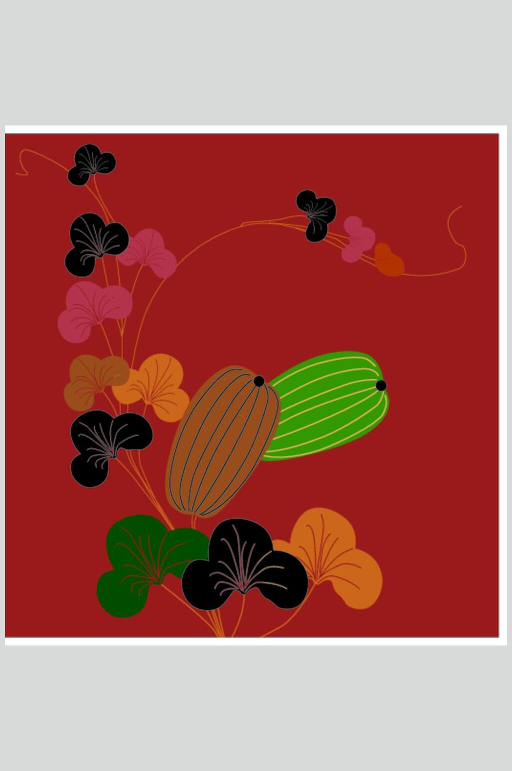 红色古典传统花纹矢量素材素材