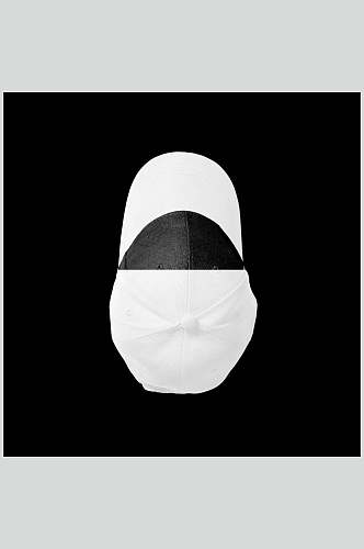 黑色背景墙线条棒球帽白膜贴图样机