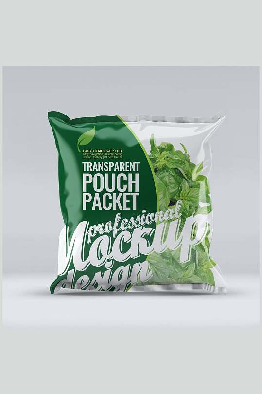 绿色密封袋子薯片薯条包装样机