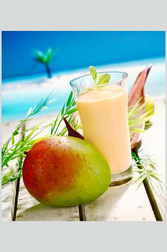 芒果果汁饮料摄影图