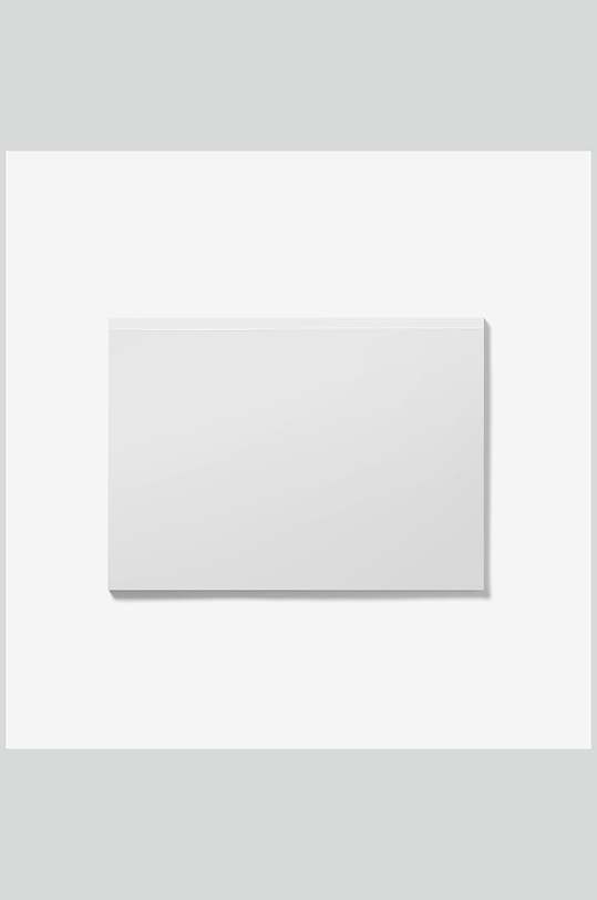 正视图长方形灰白杂志画册展示样机