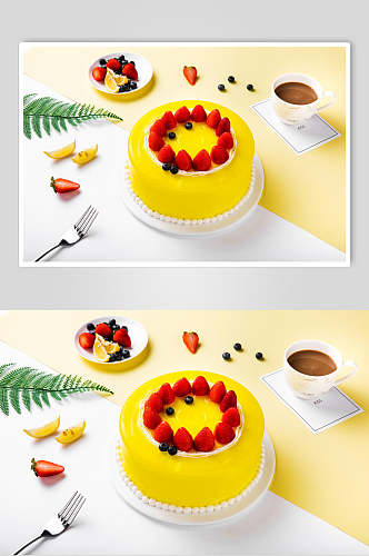 水果奶油蛋糕摄影图