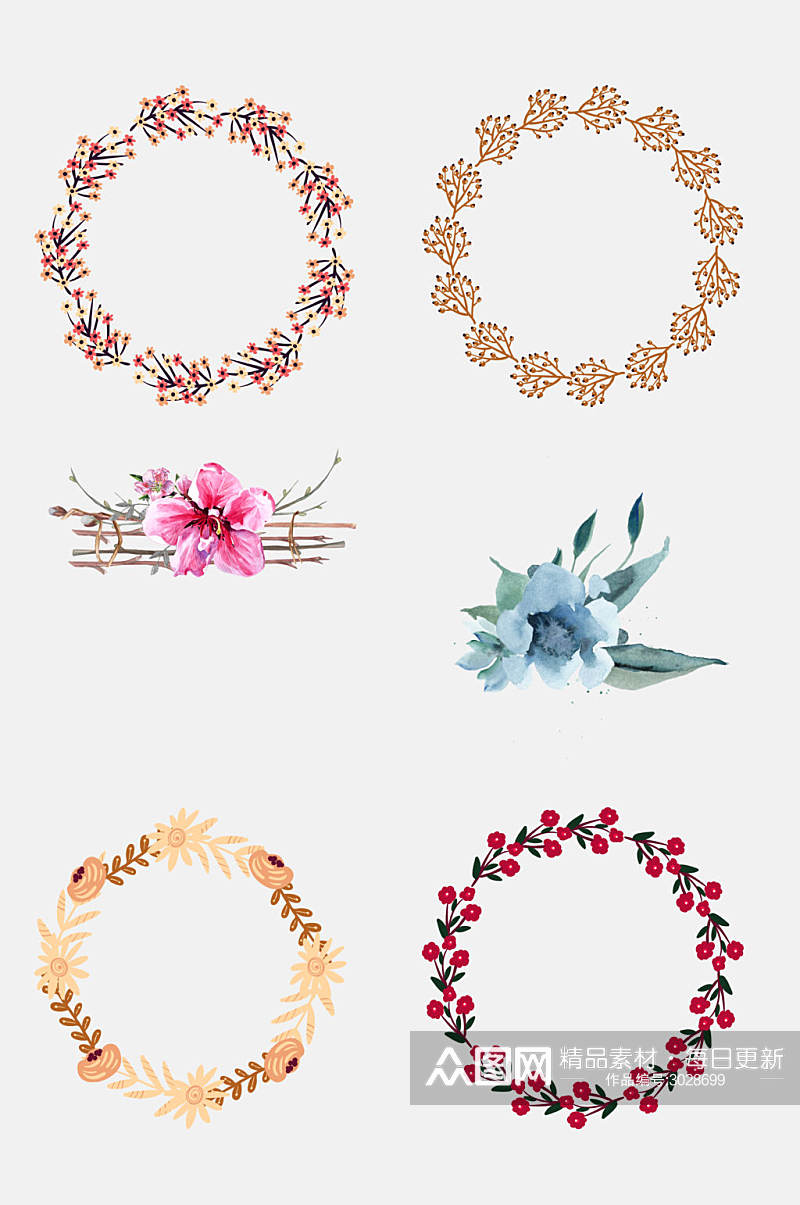 彩色花环桂冠免抠设计素材素材