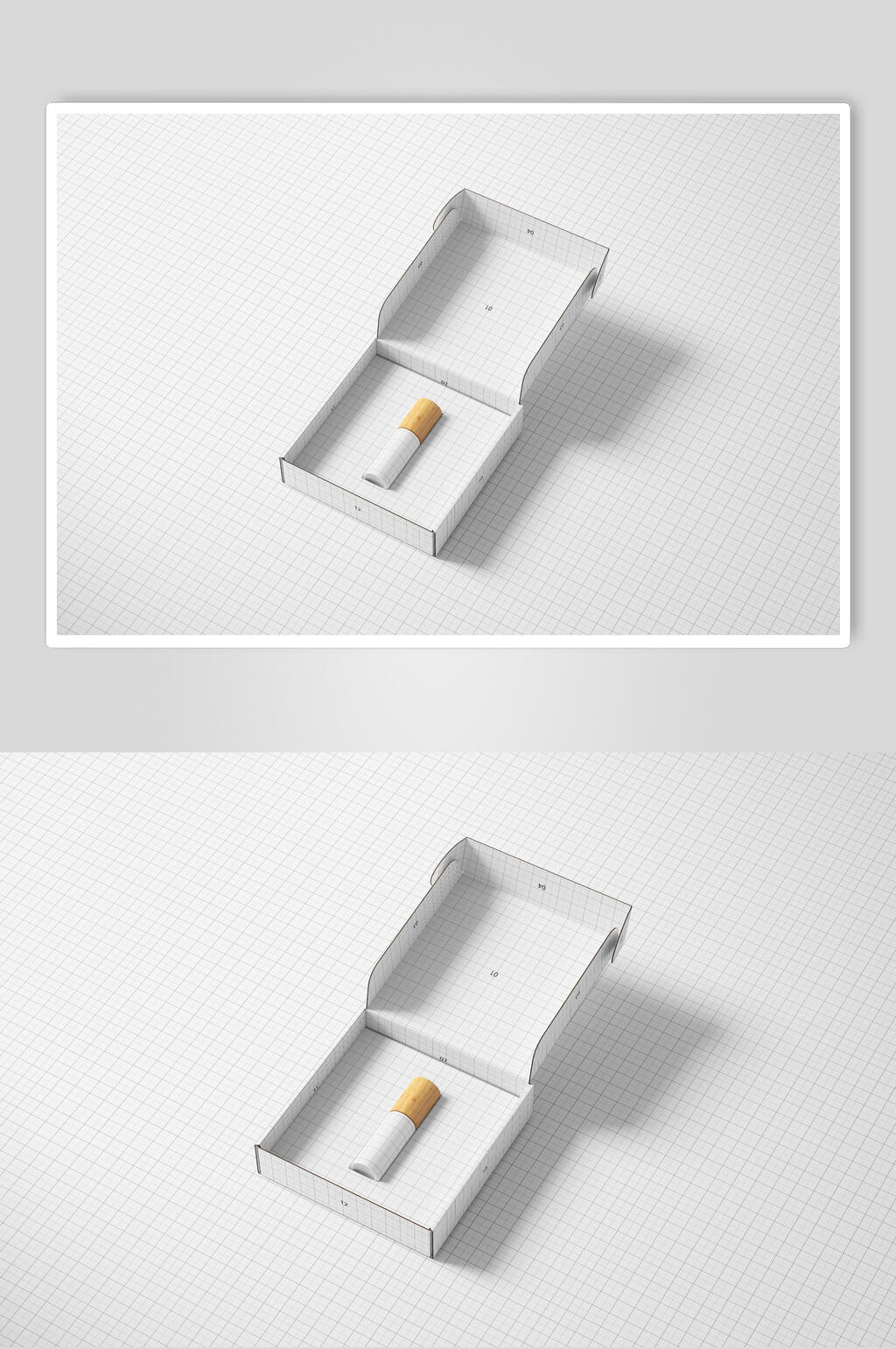高端化妆品包装盒展开图样机素材
