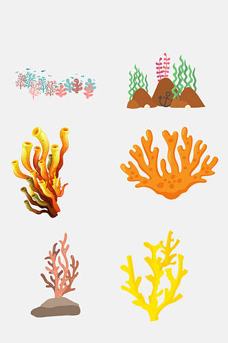 精致卡通珊瑚免抠素材