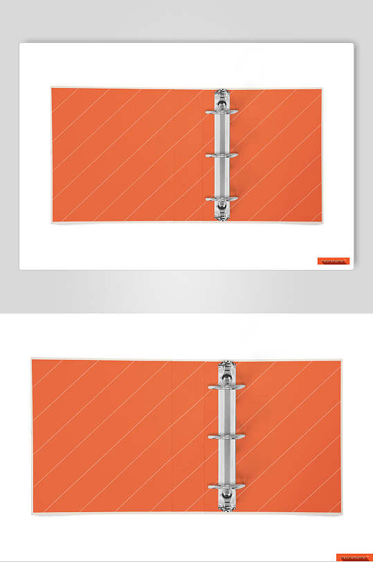 铁环口条纹白背景橙色文件夹册样机