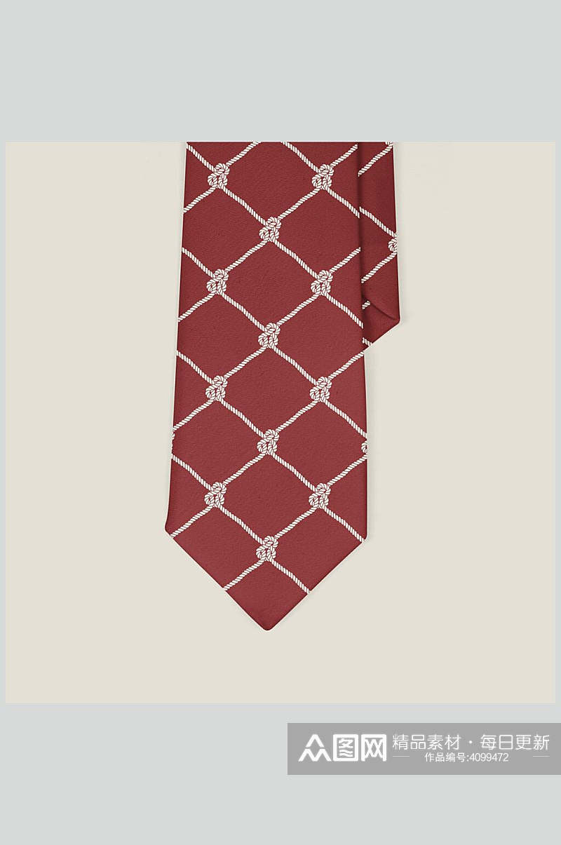 红色时尚手打领带样机素材