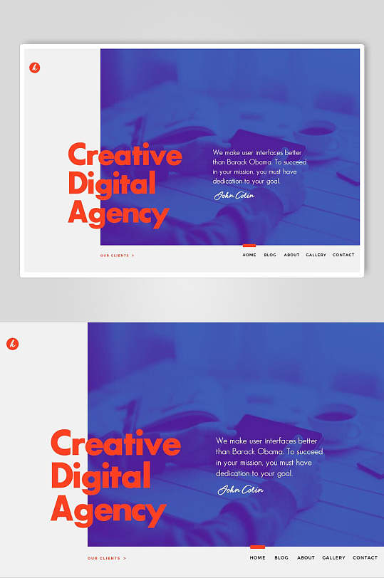 极简高端杂志风排版网页设计素材