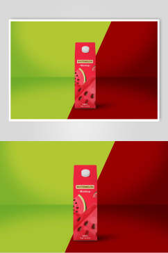 绿红简约创意大气食品零食包装样机