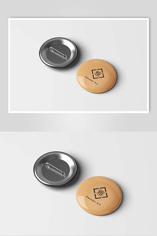 黄色创意胸章样机