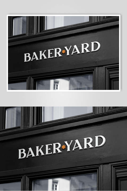 英文字母小图标玻璃招牌logo样机