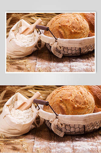 鲜香米粉全麦面包食物摄影图片