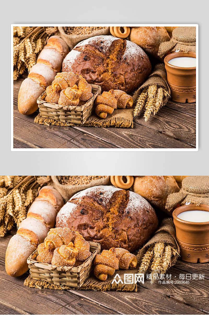 正宗全麦面包食物摄影图片素材