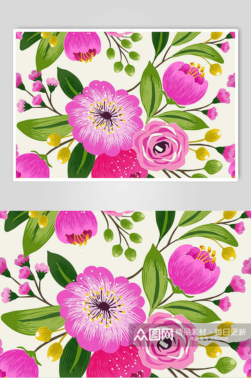 唯美水彩花卉婚礼卡片背景矢量素材素材