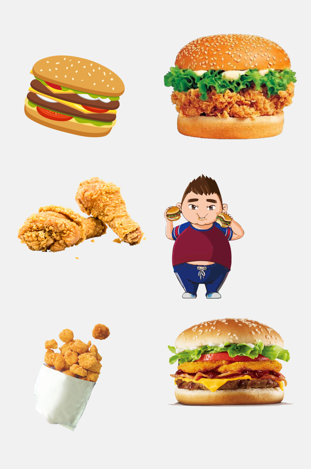卡通汉堡美食免抠素材素材