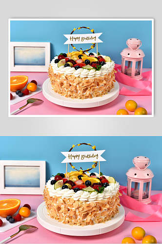 儿童水果蛋糕摄影图