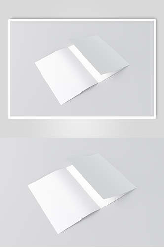 纯白长方形三折页展示样机