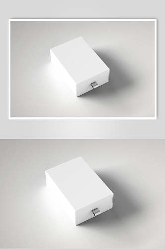 立体方形阴影灰白色背景墙盒子样机