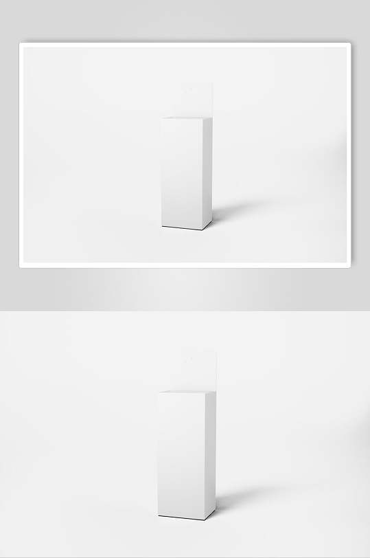 立体方形直立阴影纯白背景纸盒样机